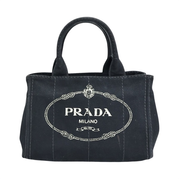 黑色 帆布 Canapa 兩用包【PRADA 普拉達】 1BG439