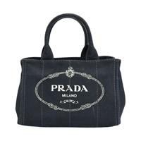 黑色 帆布 Canapa 兩用包【PRADA 普拉達】 1BG439