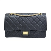 黑色 牛皮 2.55 鍊帶 肩背包 金扣【CHANEL 香奈兒】 A37590