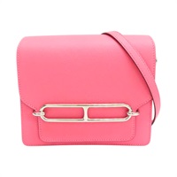 唇膏粉 EVERCOLOR牛皮 Roulis Mini 肩背包 C刻 銀釦【HERMES 愛馬仕】 H070510CK