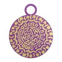 紫色/橘色 Epsom牛皮 Petit H 雙面圓形擺飾【HERMES 愛馬仕】