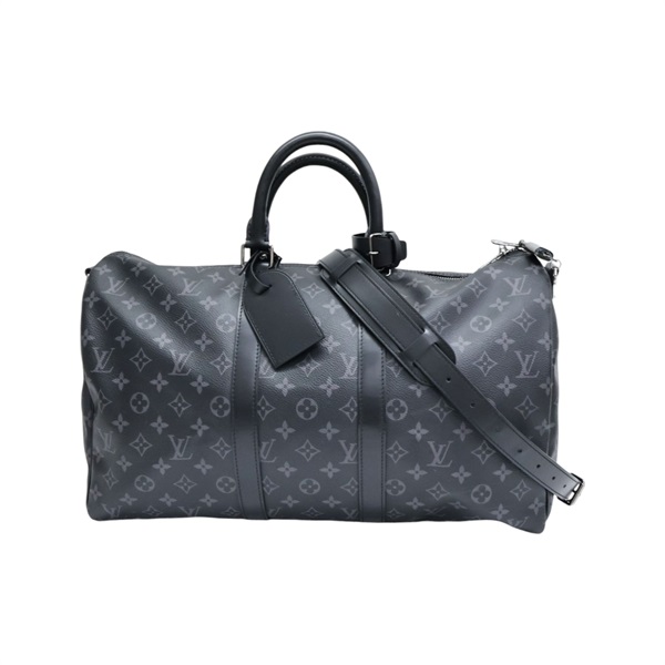 黑色 原花帆布 Keepall Bandouliere 45 兩用包【LOUIS VUITTON LV 路易威登】 M40569