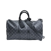 黑色 原花帆布 Keepall Bandouliere 45 兩用包【LOUIS VUITTON LV 路易威登】 M40569