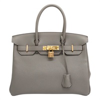 錫器灰 Togo牛皮 Birkin 30 柏金包 手提包 Z刻 金釦【HERMES 愛馬仕】