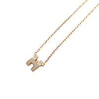 栗子色法瑯 金色金屬 Mini Pop H 項鍊【HERMES 愛馬仕】 H147992FO55
