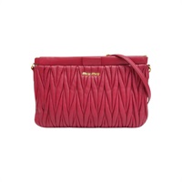 紅色 Matelasse 羊皮 肩背包【MIU MIU 繆繆】