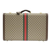 烏木色 GG Supreme帆布 Savoy Large 手提行李箱【GUCCI 古馳】 722178