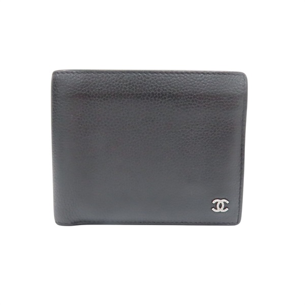 黑色 牛皮 二折長夾 無卡【CHANEL 香奈兒】