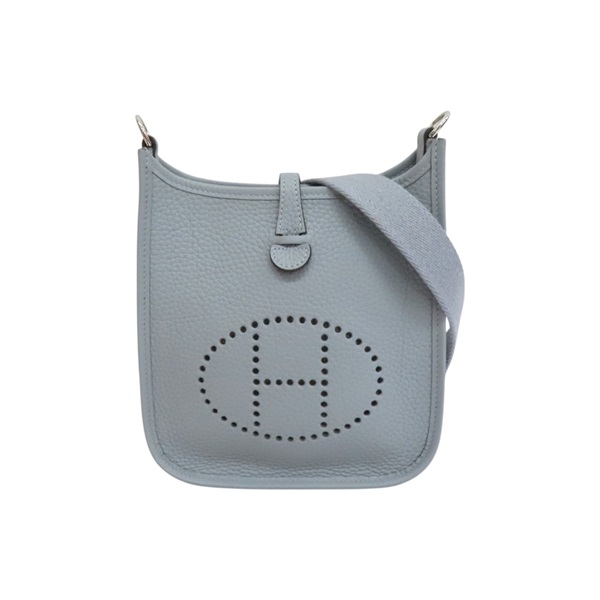 冰川藍 Clemence牛皮 Mini Evelyne 肩背包 K刻【HERMES 愛馬仕】 H069426CC