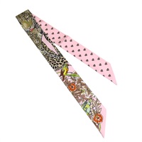 粉色 愛心豹紋 Jungle Love Twilly 絲巾【HERMES 愛馬仕】