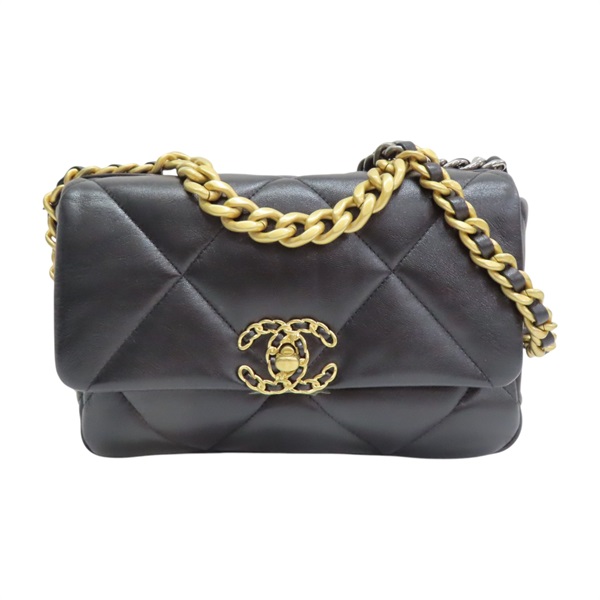 黑色 羊皮 19 Bag 26cm 鍊帶 肩背包【CHANEL 香奈兒】 AS1160