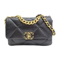 黑色 羊皮 19 Bag 26cm 鍊帶 肩背包【CHANEL 香奈兒】 AS1160
