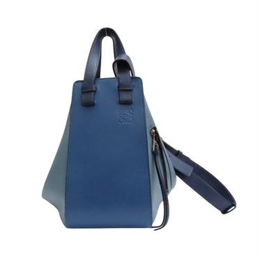 藍色 牛皮 Hammock 吊床包 肩背包【LOEWE 羅威】 387.30.N27