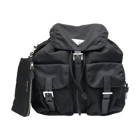 黑色 尼龍帆布 後背包【PRADA 普拉達】 1BZ811
