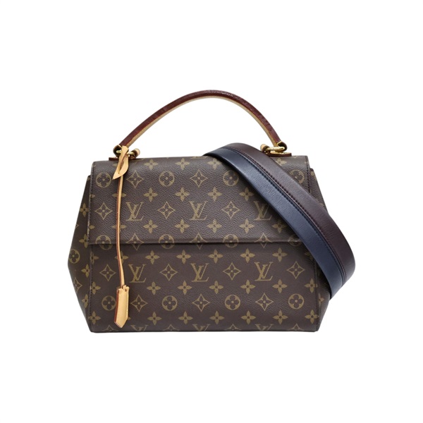 棕色 原花 PVC塗層帆布 Cluny MM 兩用包【LOUIS VUITTON LV 路易威登】 M42735