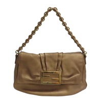 金屬棕色 牛皮 Mia 肩背包【FENDI 芬迪】 8BR614-HJM
