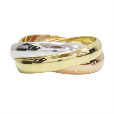 18K 三色三金 Trinity 三環戒指 #49【Cartier 卡地亞】