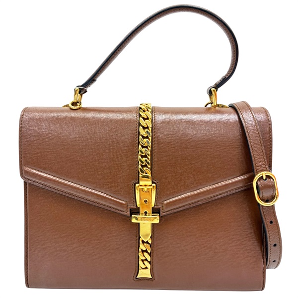 棕色 牛皮 Sylvie 1969 Top Handle 兩用包【GUCCI 古馳】 602781