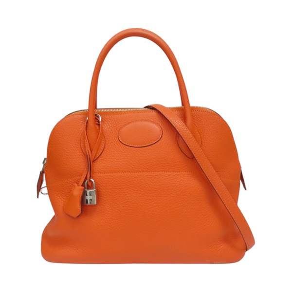馬仕橘 Clemence牛皮 Bolide 31 柏莉包 兩用包 T刻 銀釦【HERMES 愛馬仕】 T刻/93色/PHW