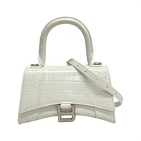 白色 鱷魚紋牛皮 Hourglass 肩背包 592833【Balenciaga 巴黎世家】 592833