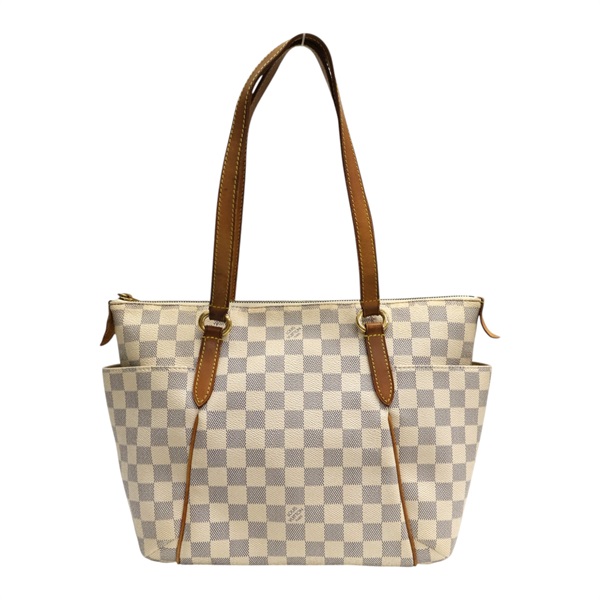 白色 棋盤格帆布 Totally PM 肩背包【LOUIS VUITTON LV 路易威登】 N41280
