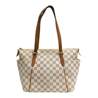 白色 棋盤格帆布 Totally PM 肩背包【LOUIS VUITTON LV 路易威登】 N41280