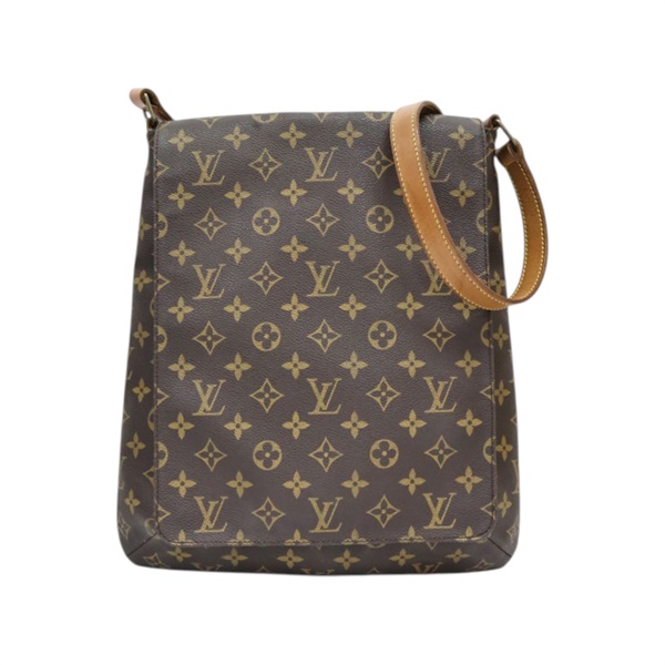 棕色 原花帆布 Musette 肩背包【LOUIS VUITTON LV 路易威登】 M51256