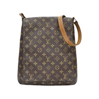棕色 原花帆布 Musette 肩背包【LOUIS VUITTON LV 路易威登】 M51256