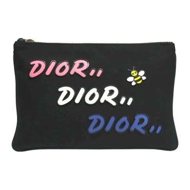 黑色 尼龍 DIOR x KAWS 手拿包【Dior 迪奧】 2KWCA036YLF