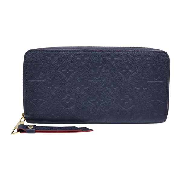 藍色 原花牛皮壓紋 Zippy 拉鍊 長夾【LOUIS VUITTON LV 路易威登】 M62121