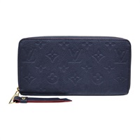 藍色 原花牛皮壓紋 Zippy 拉鍊 長夾【LOUIS VUITTON LV 路易威登】 M62121