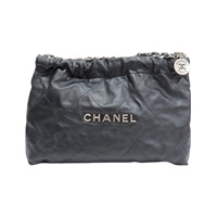 黑色 牛皮 22 肩背包 銀扣【CHANEL 香奈兒】 AS4486