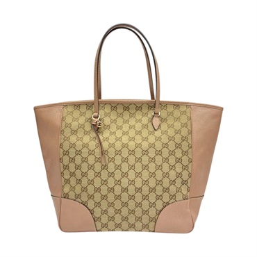 粉色 牛皮 GG帆布 Bree 肩背包【GUCCI 古馳】 323671