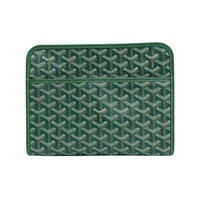 綠色 Goyardine 帆布 Jouvence MM 手拿包【GOYARD 高雅德 】