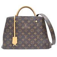 棕色 原花帆布 Montaigne MM 兩用包【LOUIS VUITTON LV 路易威登】 M41056