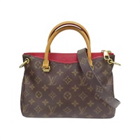紅/棕色 原花帆布 牛皮 Pallas 肩背包 M41241【LOUIS VUITTON LV 路易威登】 M41241