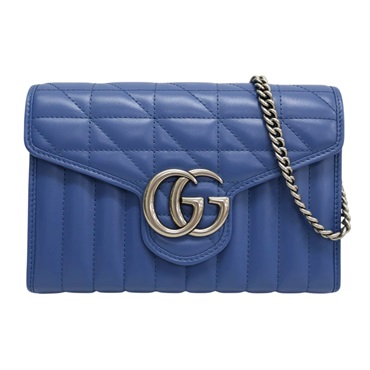 藍色 牛皮 GG Marmont 馬銜扣 肩背包 474575【GUCCI 古馳】 474575