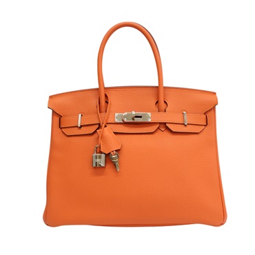 火焰橘色 TC牛皮 Birkin30 柏金包 手提包 T刻 銀扣【HERMES 愛馬仕】