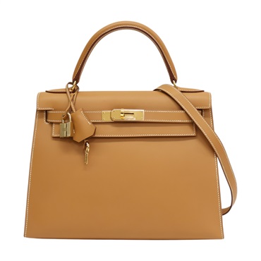金棕色 Tadelakt牛皮 Kelly 28 凱莉包 兩用包 □C刻 金扣【HERMES 愛馬仕】