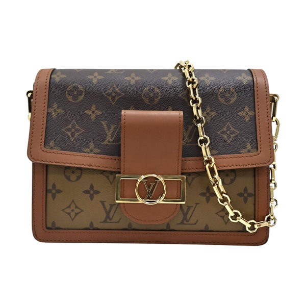 棕色 原花 帆布 Dauphine MM 肩背包【LOUIS VUITTON LV 路易威登】 M45958