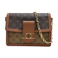棕色 原花 帆布 Dauphine MM 肩背包【LOUIS VUITTON LV 路易威登】 M45958