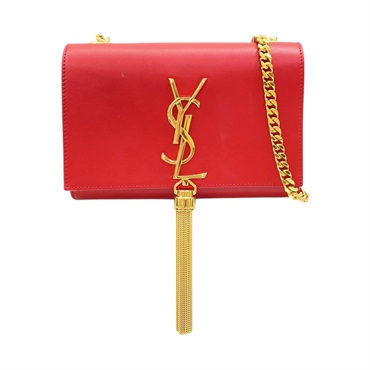紅色 牛皮 流蘇 肩背包【SAINT LAURENT 聖羅蘭】 354120