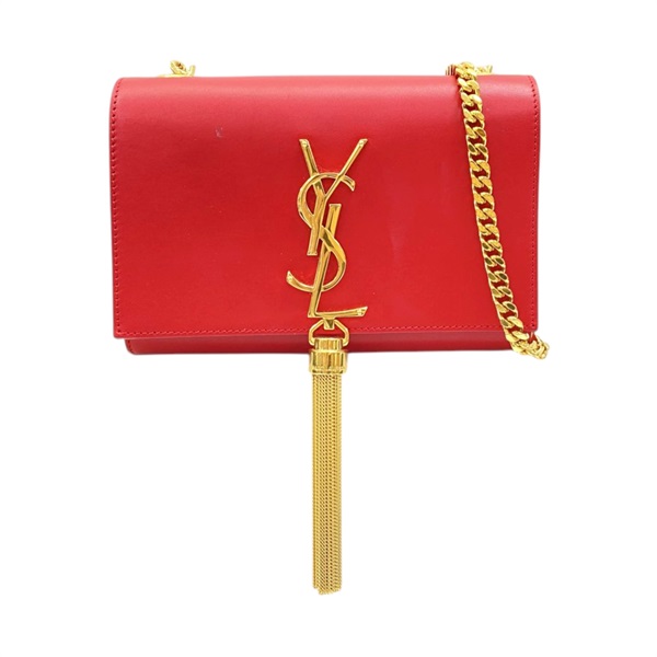 紅色 牛皮 流蘇 肩背包【SAINT LAURENT 聖羅蘭】 354120