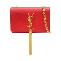 紅色 牛皮 流蘇 肩背包【SAINT LAURENT 聖羅蘭】 354120
