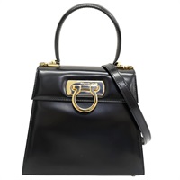 黑色 牛皮 Gancini Top Handle 兩用包【Salvatore Ferragamo 費拉格慕】 212193