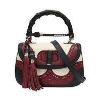 白/黑/紅色  牛皮 Bamboo Top Handle 限量款 肩背包 254884【GUCCI 古馳】 254884