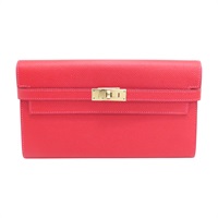 紅色 Epsom牛皮 Kelly wallet 兩折長夾 金扣 T刻 【HERMES 愛馬仕】