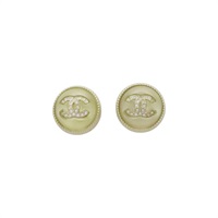 鍍金 水鑽 圓形 A22 耳環【CHANEL 香奈兒】