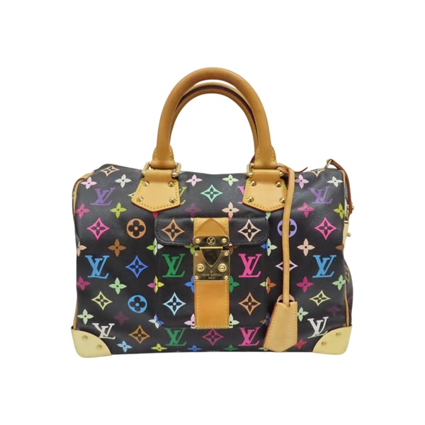 黑彩 原花帆布 村上隆 Speedy 30 手提包【LOUIS VUITTON LV 路易威登】 M92642