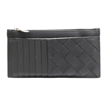 黑色 羊皮 Intrecciato 拉鍊 零錢卡片包【BOTTEGA VENETA BV 寶緹嘉】 766155